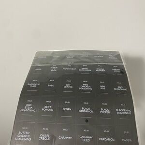 Spice Label Sheet - Black